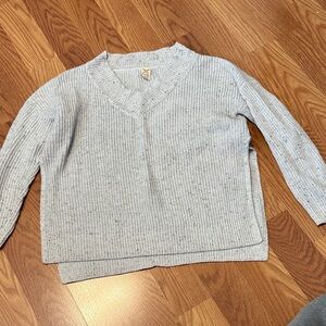 Gray V-Neck Women's Sweater